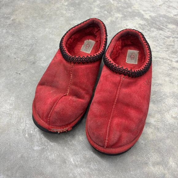 Ugg Tasman US Men’s 11 Red Suede Ankle Slip on Loafers Slippers - Picture 5 of 8